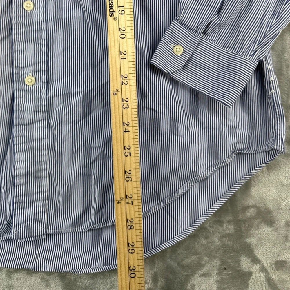 Ralph Lauren Mens Classic Fit Striped Button Down Shirt Blue White Large L